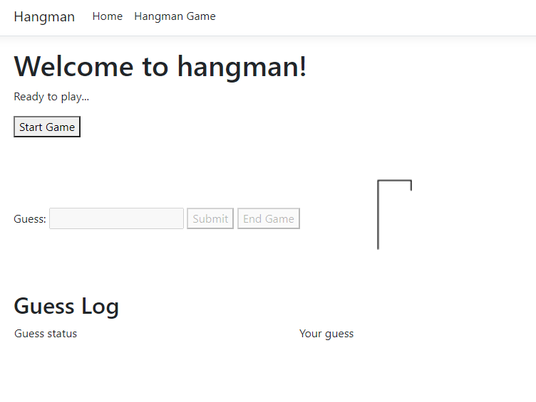 Hangman game snapshot